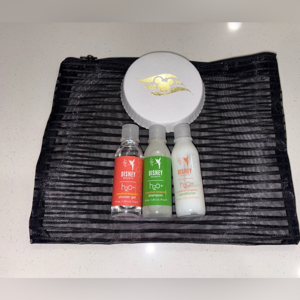 Disney H2O+ travel Bundle shampoo conditioner shower gel + zip bag DCL